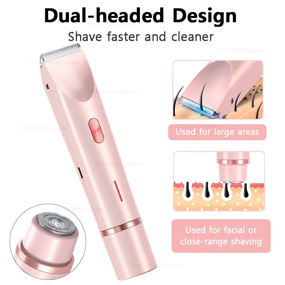 Electric Shaver for Women, Legs, Underarm, Public Hairs, Rechargeable Trimmer with Detachable Head