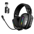 Wireless Headset Gaming Headphones 2.4GHz/BT 5.3/Wired with Noise Canceling Microphone for PC Meeting Music