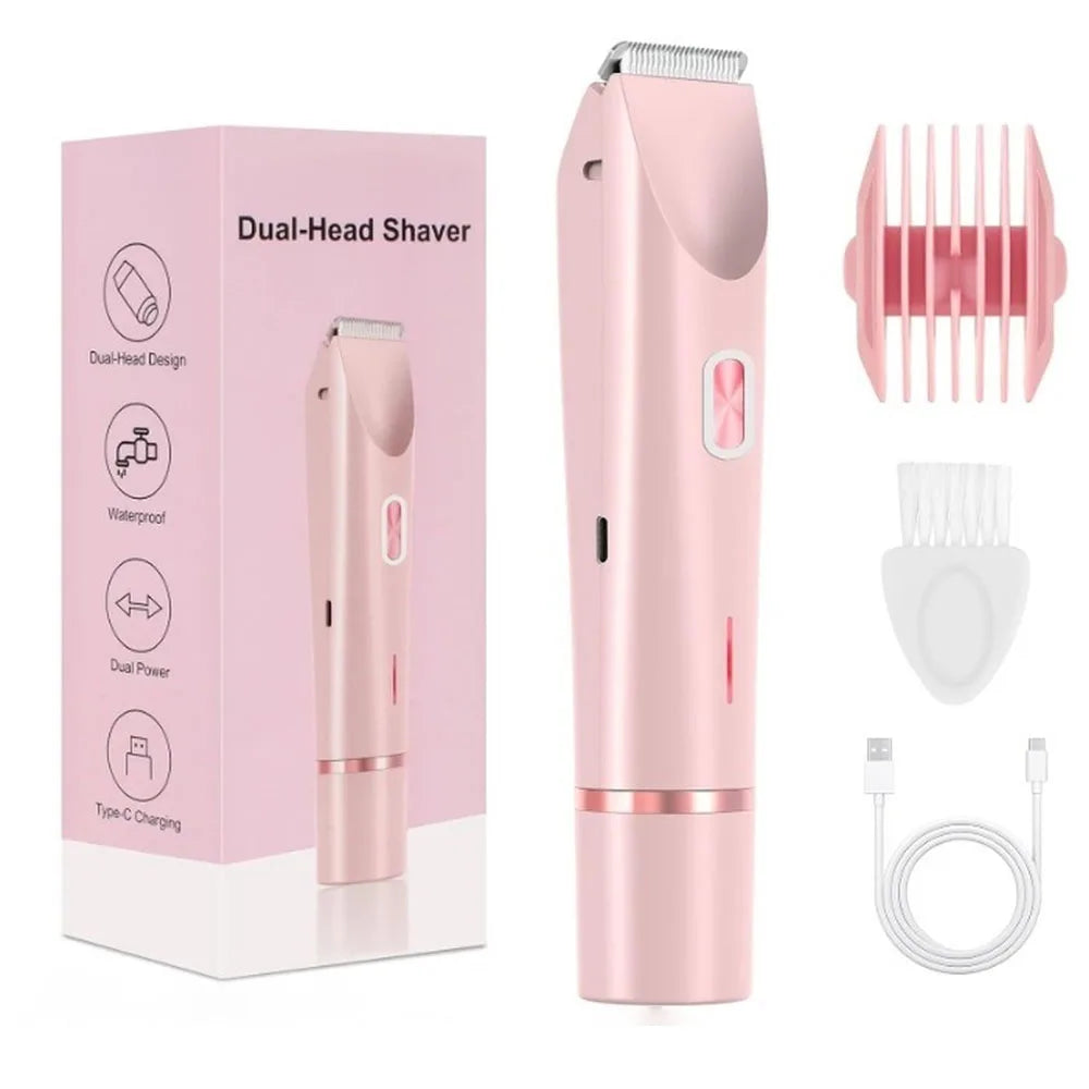 Electric Shaver for Women, Legs, Underarm, Public Hairs, Rechargeable Trimmer with Detachable Head