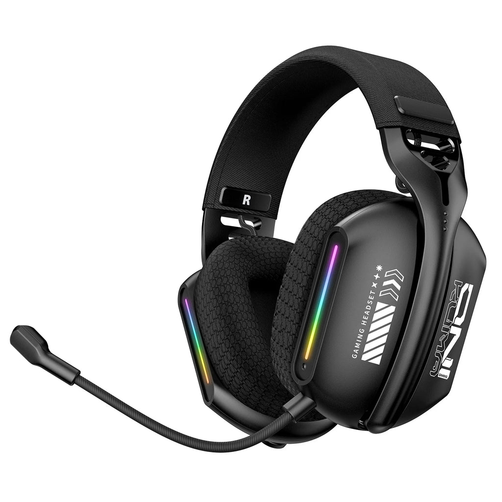 Wireless Headset Gaming Headphones 2.4GHz/BT 5.3/Wired with Noise Canceling Microphone for PC Meeting Music