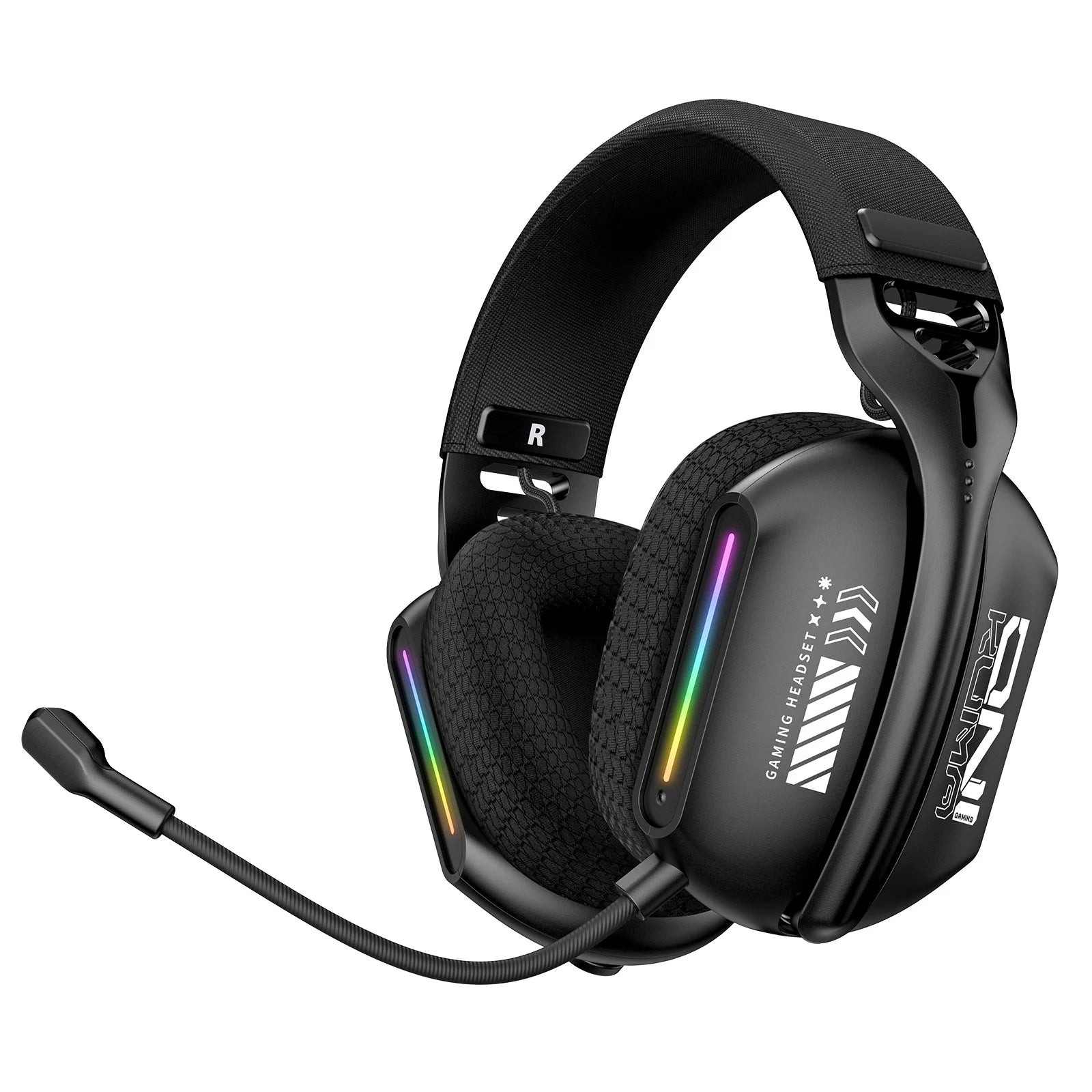 Wireless Headset Gaming Headphones 2.4GHz/BT 5.3/Wired with Noise Canceling Microphone for PC Meeting Music