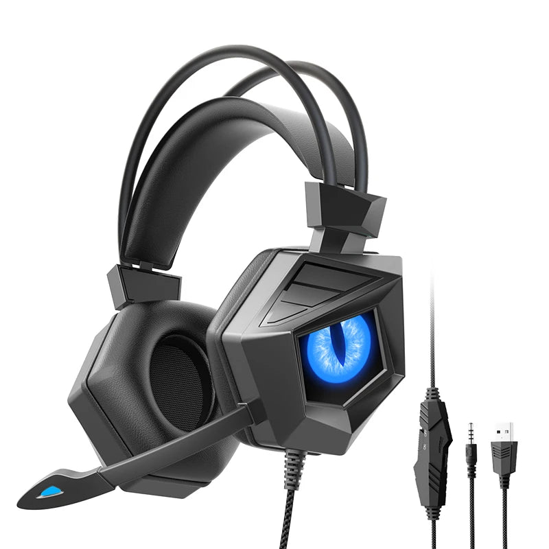 Professional Wired Gaming Headphones With Microphone Led Light For Computer PS4 PS5 Xbox Bass Stereo PC Gaming Headset Gifts