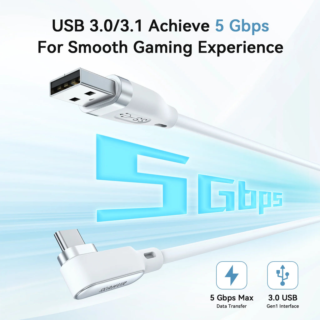 AMVR 16FT VR Link Cable Type-C USB with Separate Fast Charging Port for Meta Quest 3/3S/ Quest2 Pico4 Steam VR PCVR Accessories