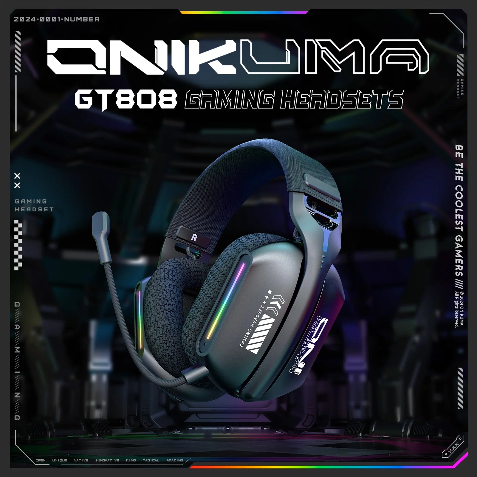 Wireless Headset Gaming Headphones 2.4GHz/BT 5.3/Wired with Noise Canceling Microphone for PC Meeting Music