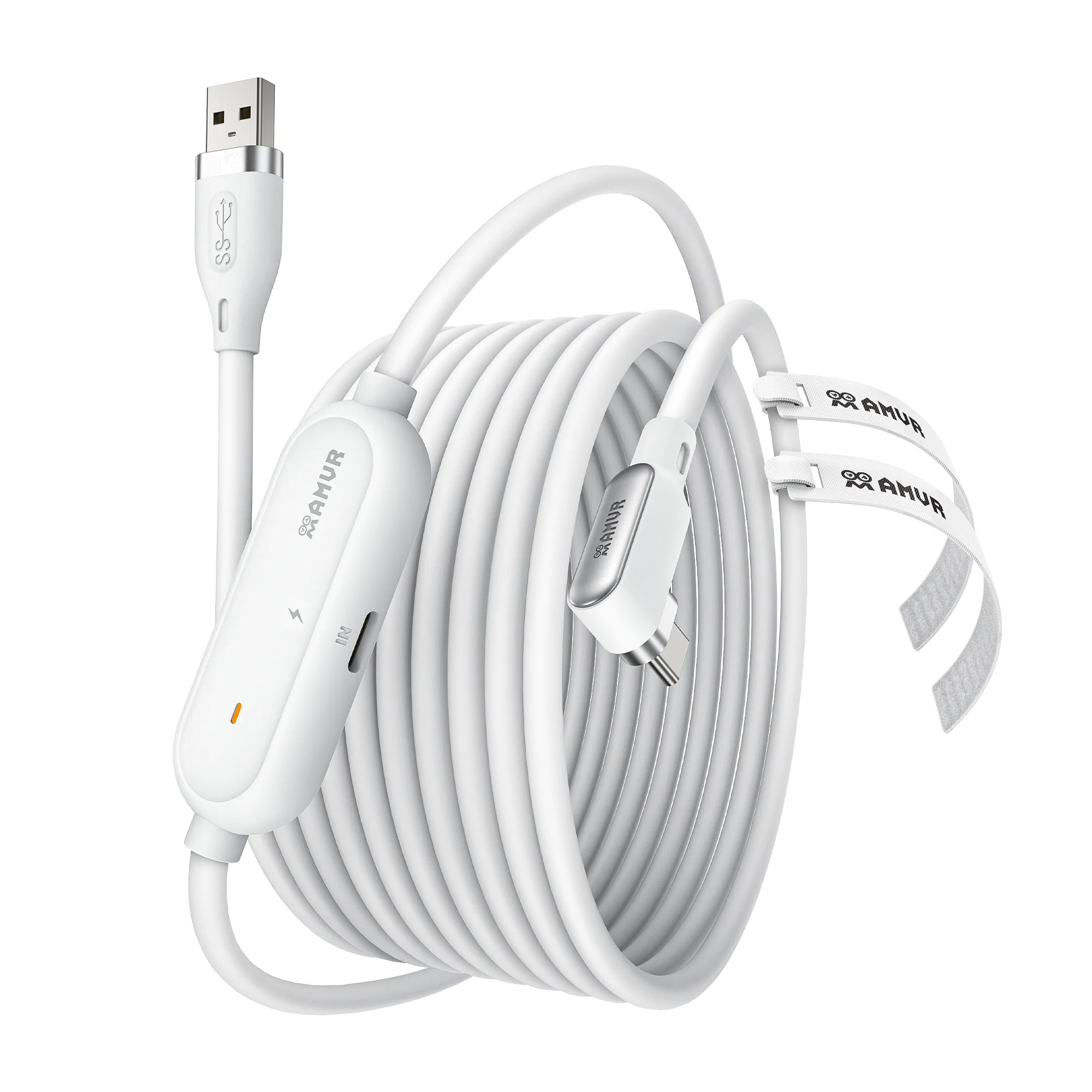 AMVR 16FT VR Link Cable Type-C USB with Separate Fast Charging Port for Meta Quest 3/3S/ Quest2 Pico4 Steam VR PCVR Accessories