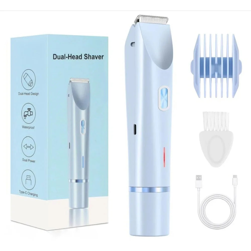 Electric Shaver for Women, Legs, Underarm, Public Hairs, Rechargeable Trimmer with Detachable Head
